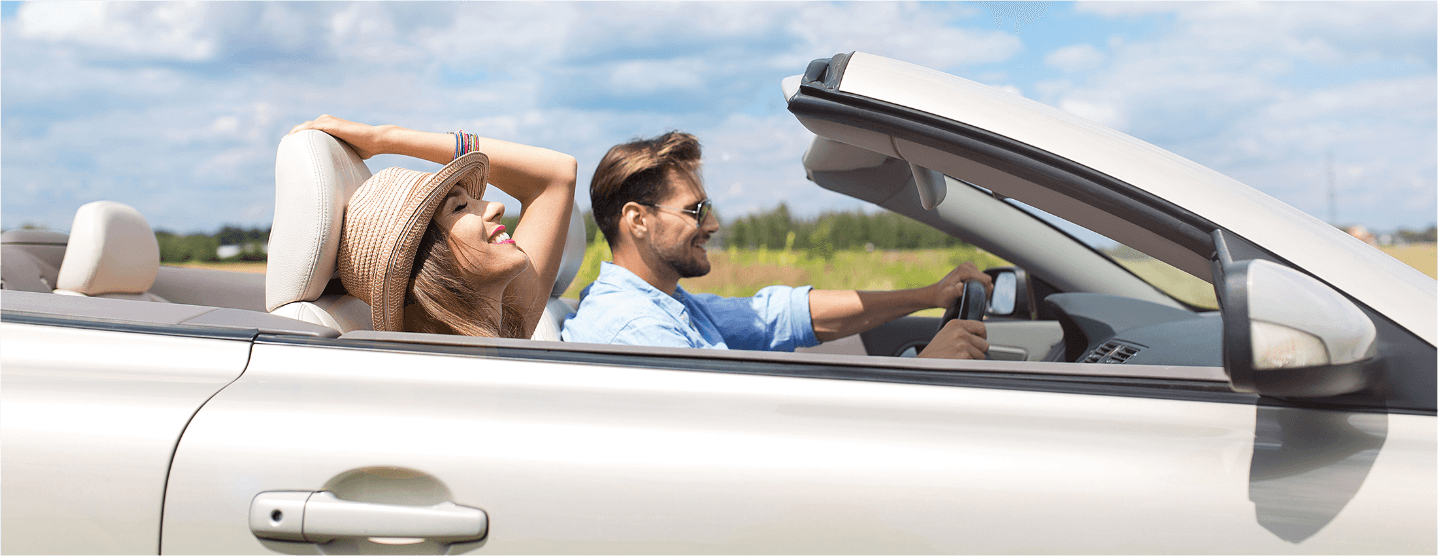 Rent a Car — couple in convertible
